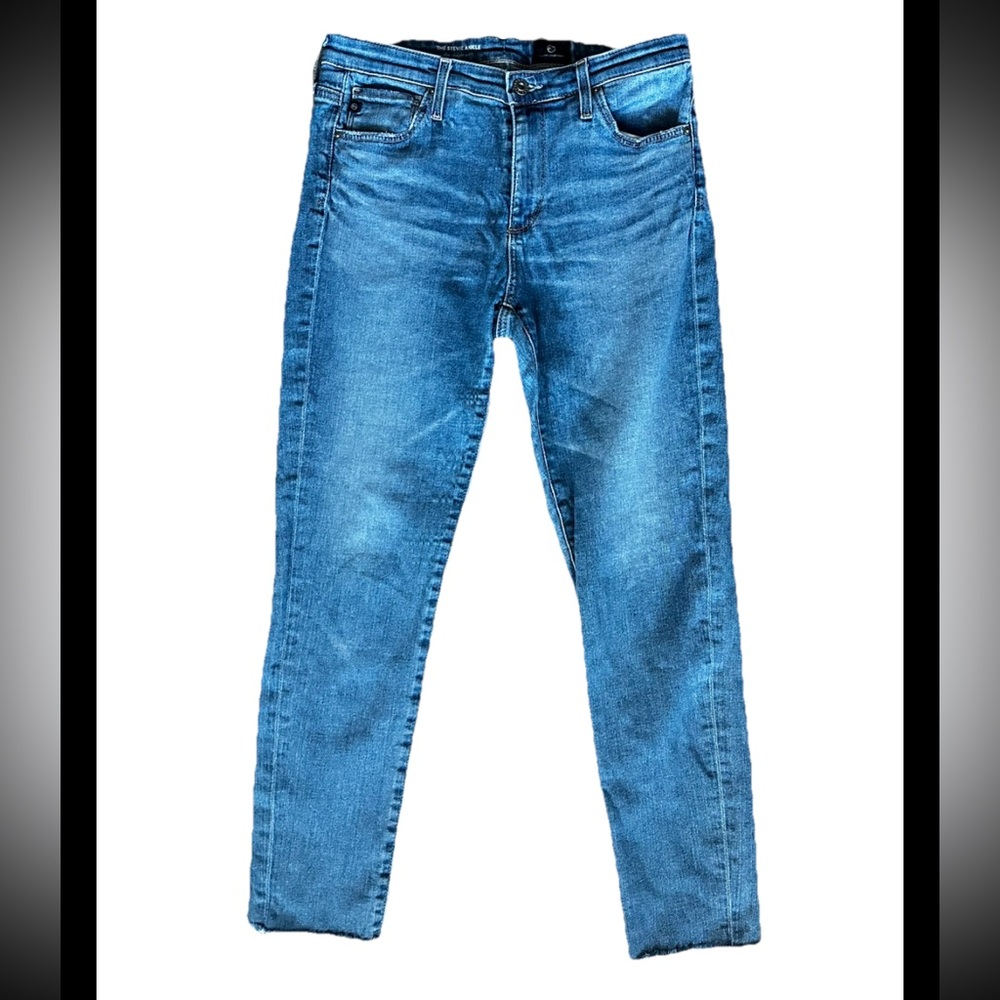 AG Adriano Goldschmied ‘The Stevie Ankle’ Slim Straight Ankle Jeans Blue Size 28